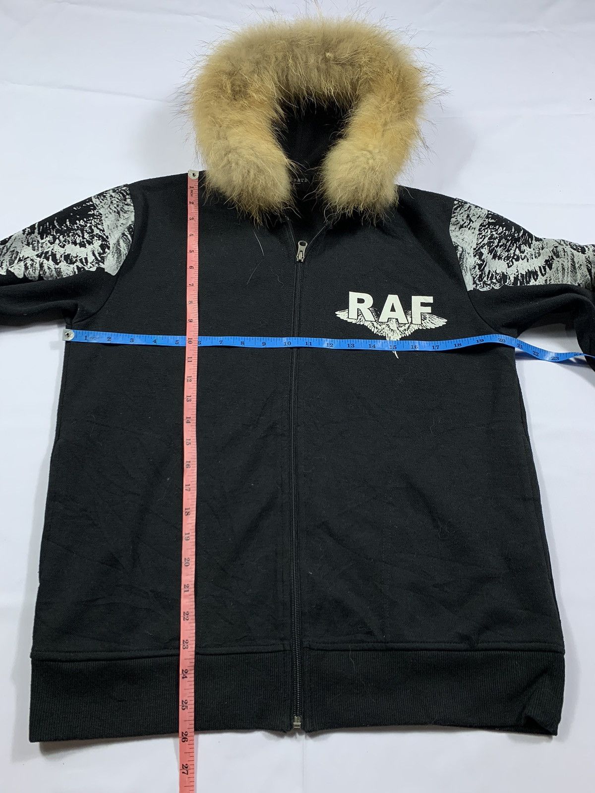 If Six Was Nine × Japanese Brand × Le Grande Bleu (L.G.B.) FUR ZIPPER HOODIE POEM RAF LGB STYLE Size US L / EU 52-54 / 3 - 5 Thumbnail