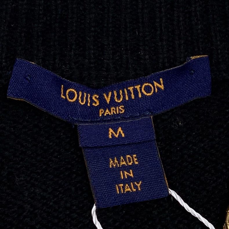 Louis Vuitton Louis Vuitton 22 Black Logo Embroidered Chain Cashmere Cre Size M / US 6-8 / IT 42-44 - 6 Thumbnail