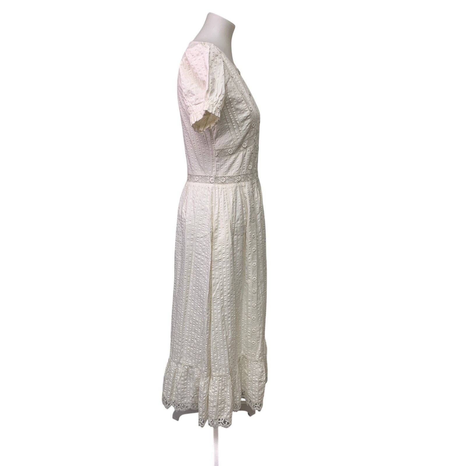 American Eagle Outfitters New Aerie Womens Front Button Floral Lace Short Sleeve Dress Size S / US 4 / IT 40 - 3 Thumbnail