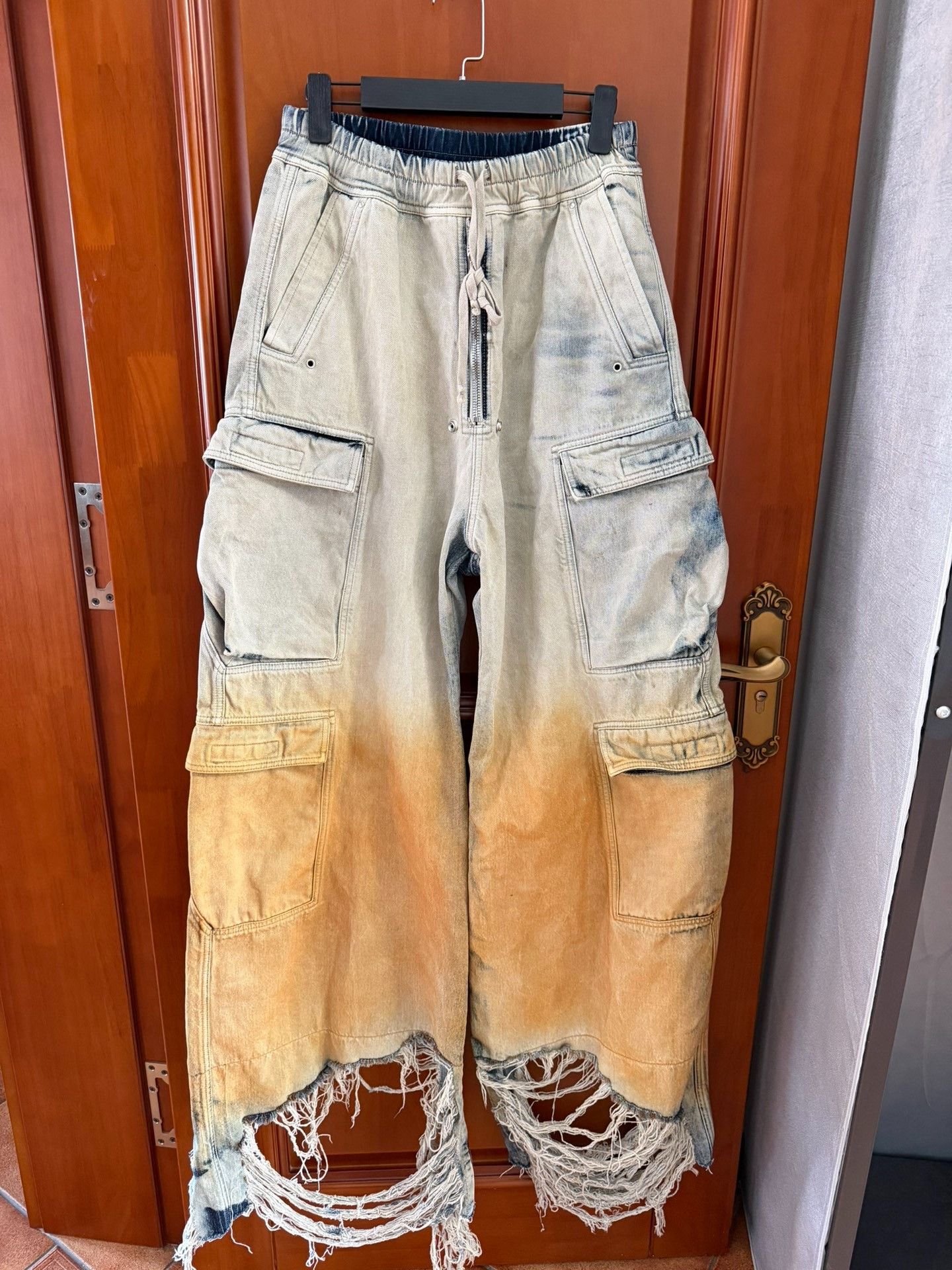 Rick Owens Drkshdw Rick Owens DRKSHDW Sky Orange Degrade Cargo Pants S Size US 30 / EU 46 - 1 Thumbnail