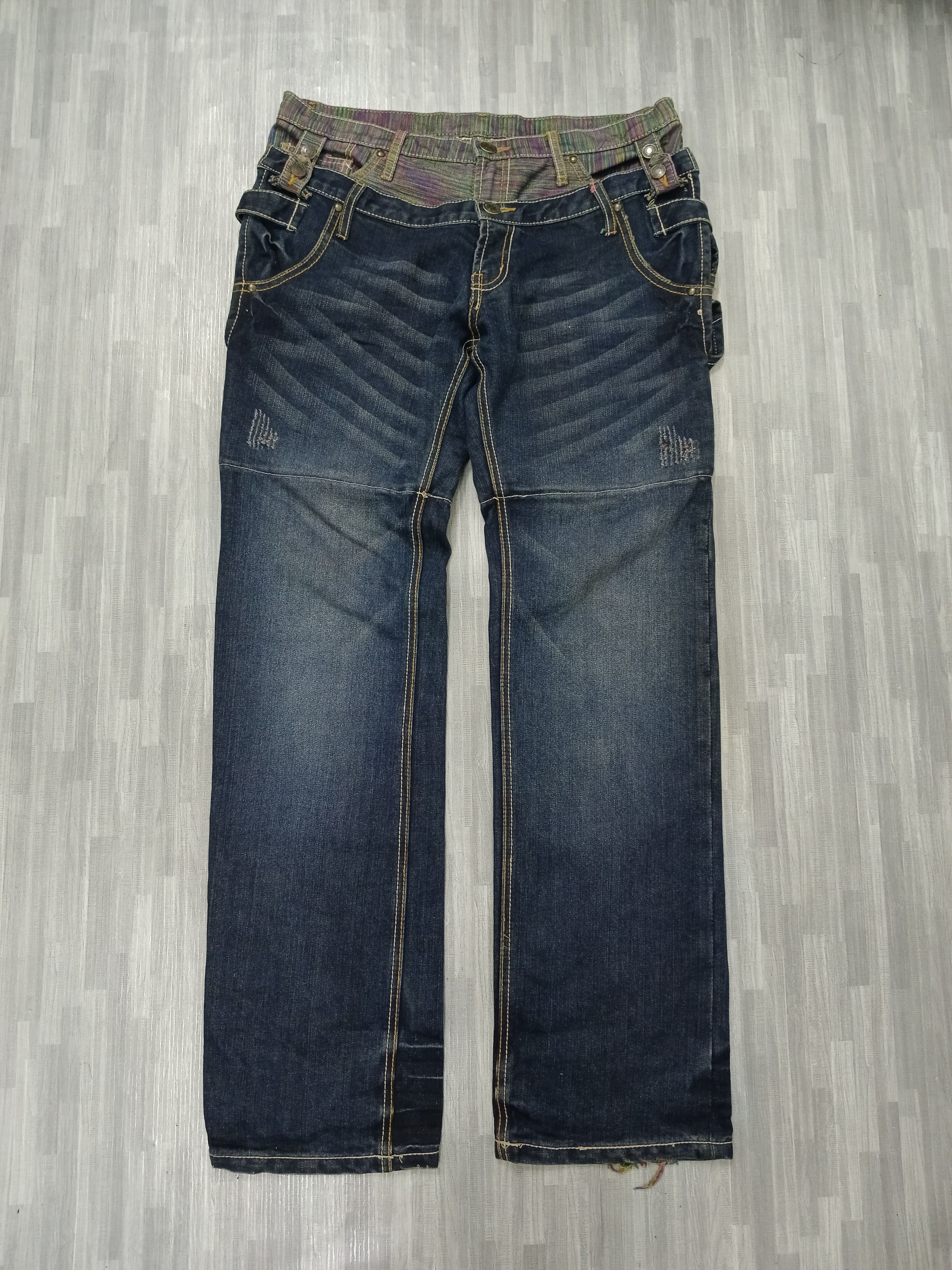 Japanese Brand SICK WASHED GUMU INTERNASIONALE DOUBLE WAIST Size US 33 - 4 Thumbnail
