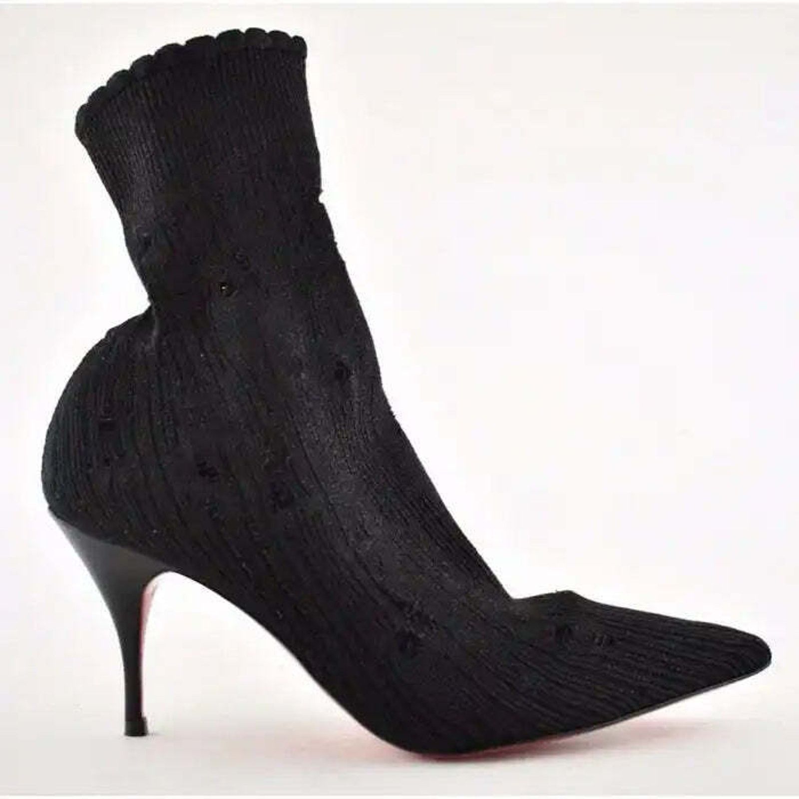 Christian Louboutin Christian Louboutin Sandrine 80 Black Stretch Sock Kitten Size US 6 / IT 36 - 2 Thumbnail
