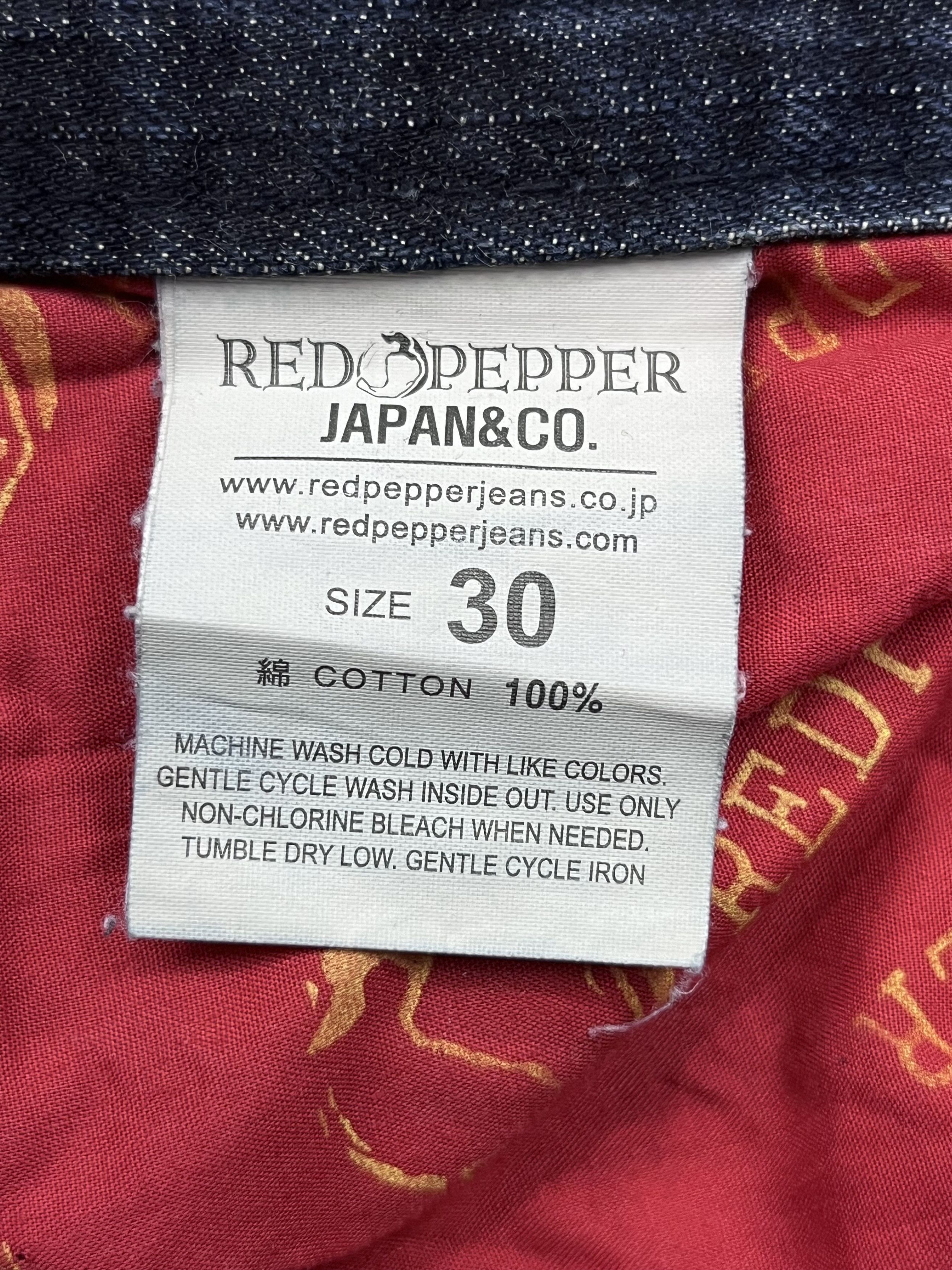 Japanese Brand 🔥 90’s RED PEPPER Punk Skull Distressed Dark Blue Slim Fit Size US 31 - 14 Thumbnail