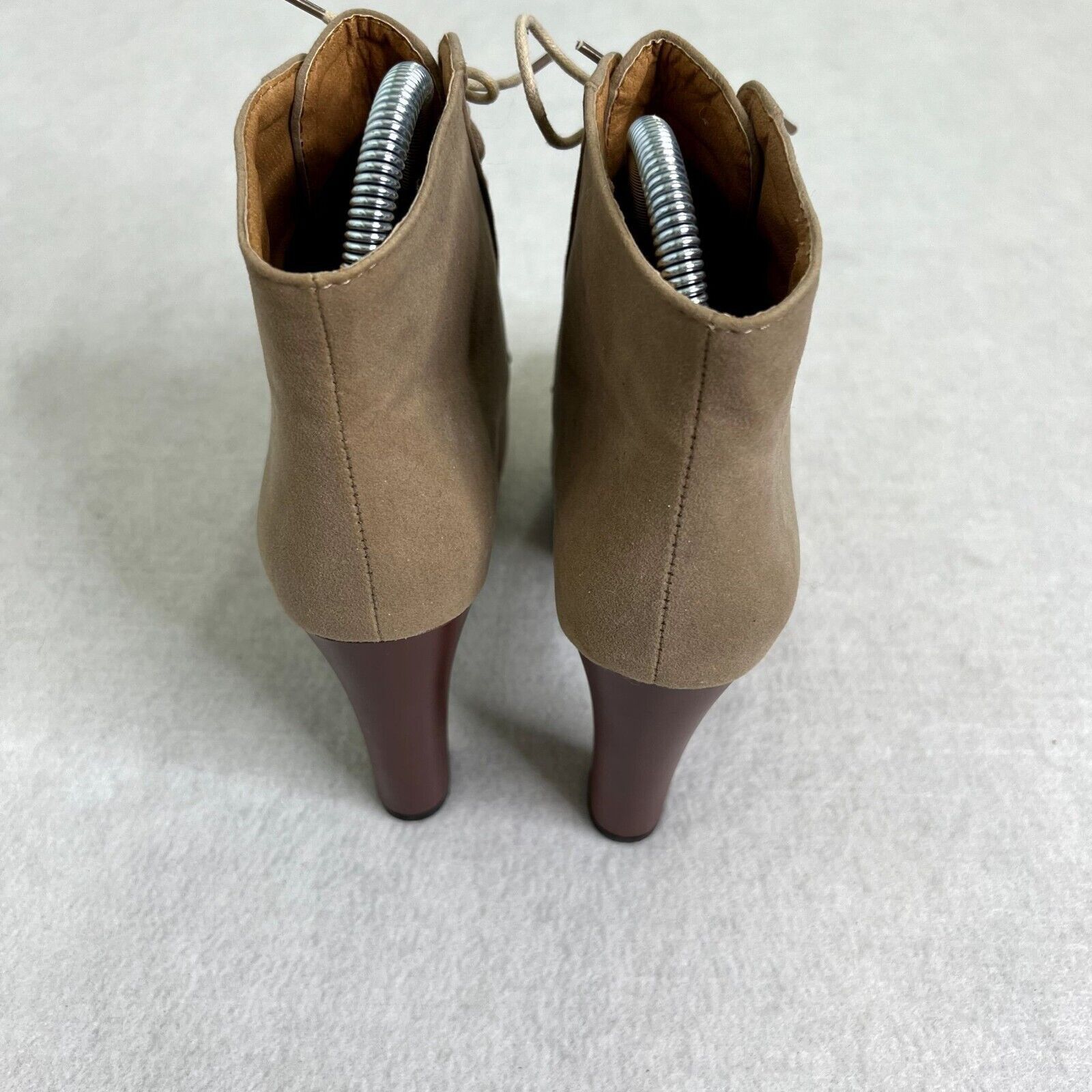 Other Tan Platform Heel Lace Up Ankle Booties Size US 7.5 / IT 37.5 - 5 Thumbnail