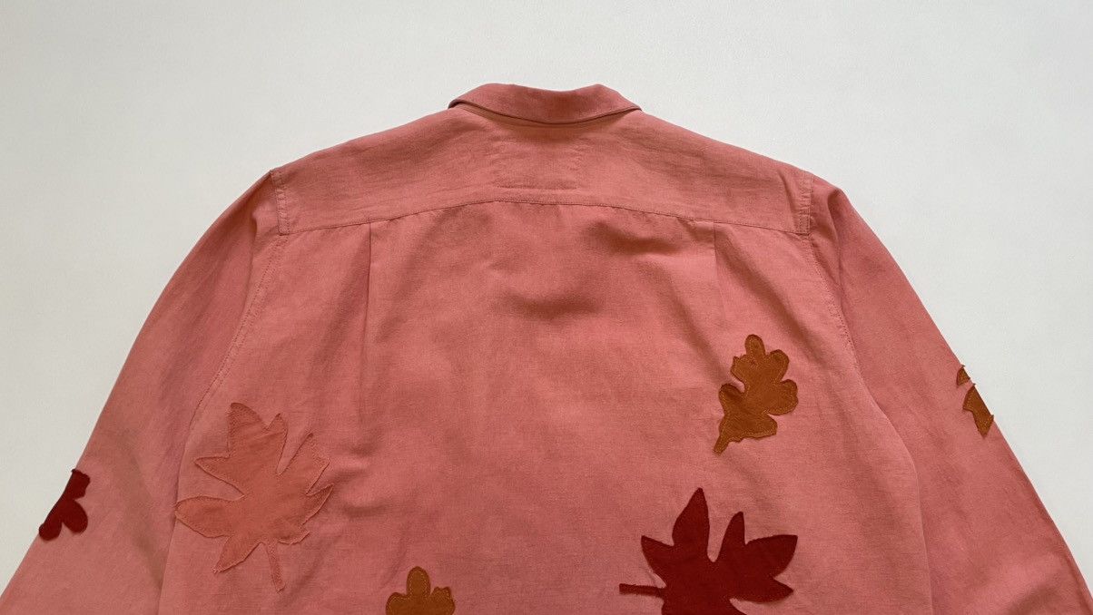 Story Mfg. Pink Linen ‘Leaf Patch Details’ Shirt Size US M / EU 48-50 / 2 - 16 Thumbnail