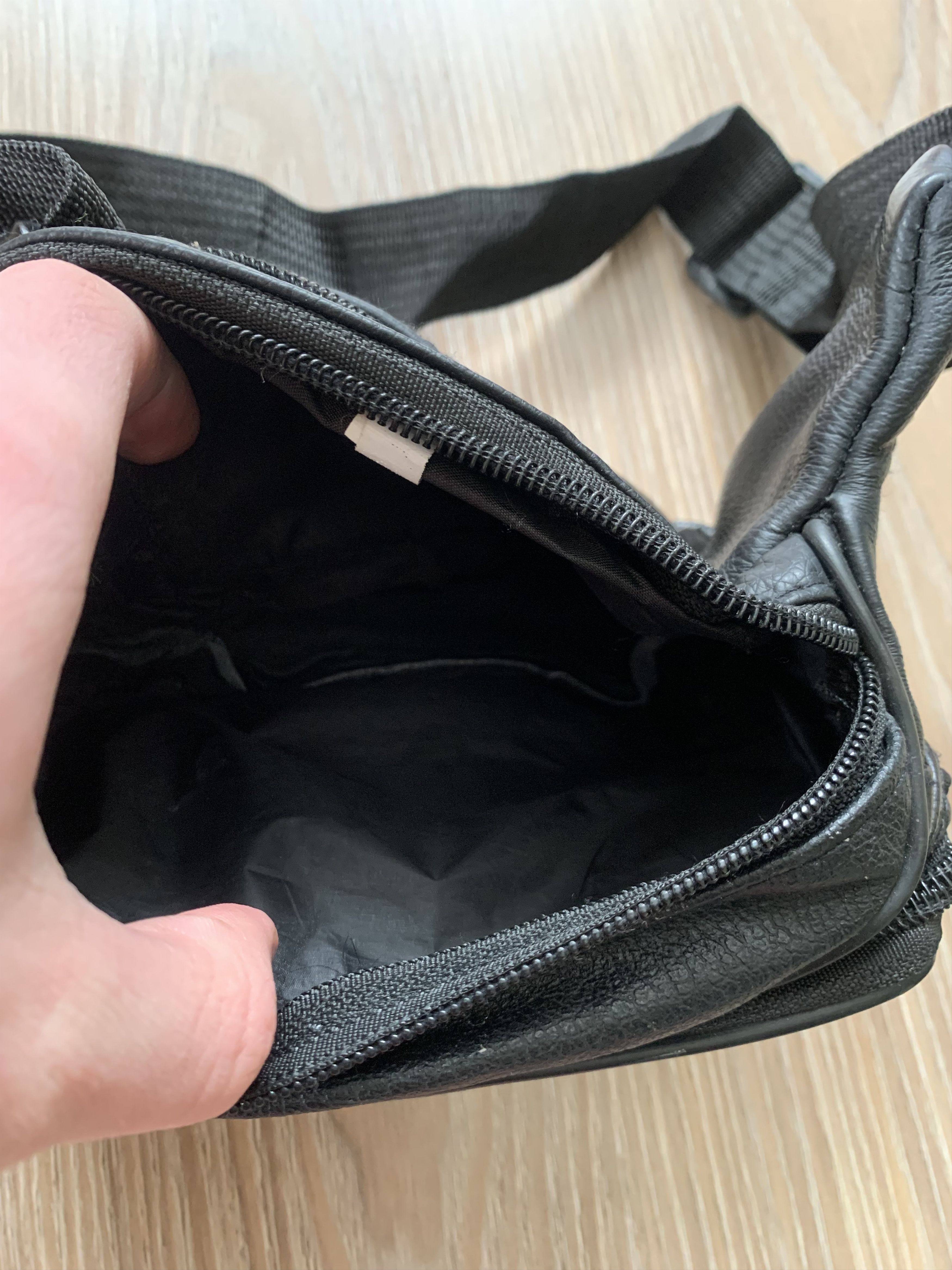 Handmade Black Leather Waist Bag Size ONE SIZE - 6 Thumbnail