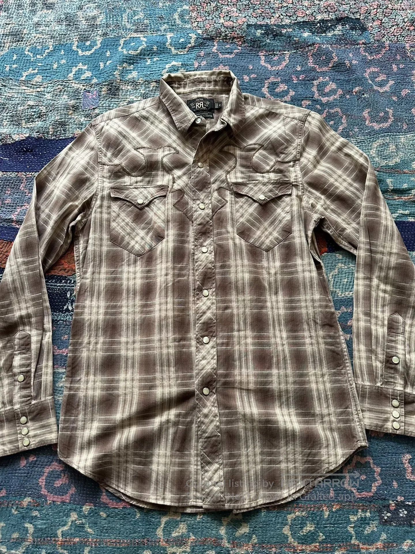 RRL Ralph Lauren rrl western plaid long sleeve shirt. Size US M / EU 48-50 / 2 - 1 Thumbnail