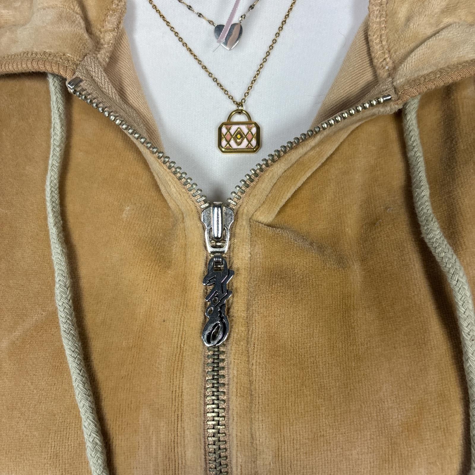 XOXO y2k velour ruched zip up vest with hoodie Size L / US 10 / IT 46 - 4 Thumbnail