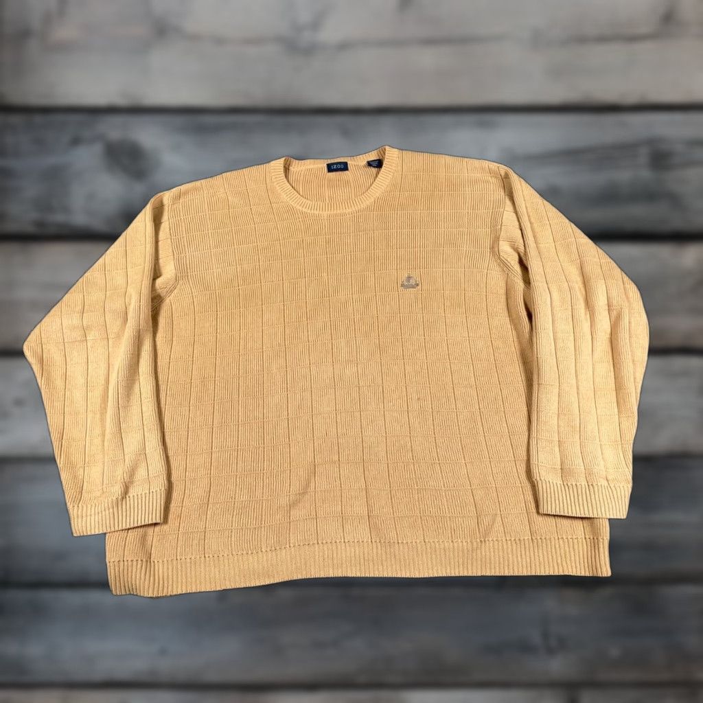 Izod VINTAGE IZOD Sweater Heavyweight Crewneck Adult 2XL Beige Cotton Knit Dad Preppy Retro Size US XXL / EU 58 / 5 - 1 Thumbnail