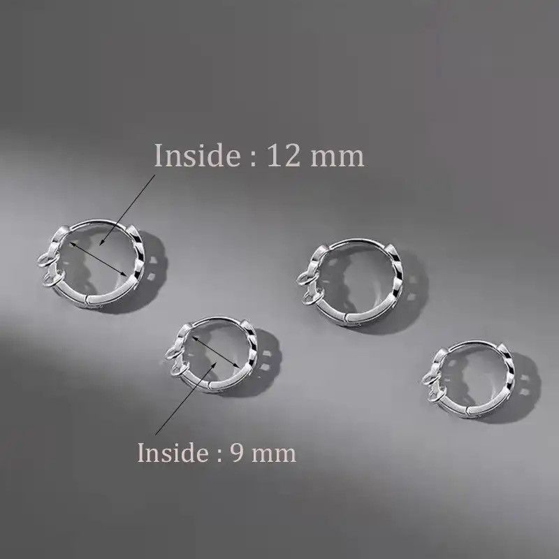 Jewelry × Vintage Hiphop Punk Style Small Hoop Earrings Size ONE SIZE - 4 Thumbnail