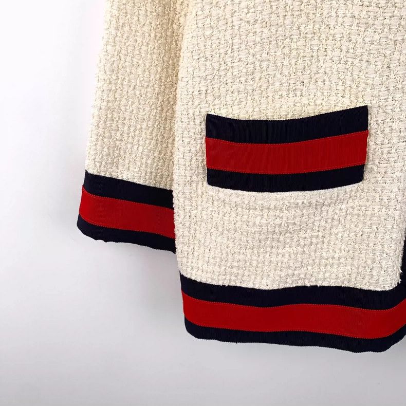 Gucci Gucci Beige striped cotton V-neck long-sleeved braided card Size XS / US 0-2 / IT 36-38 - 5 Thumbnail