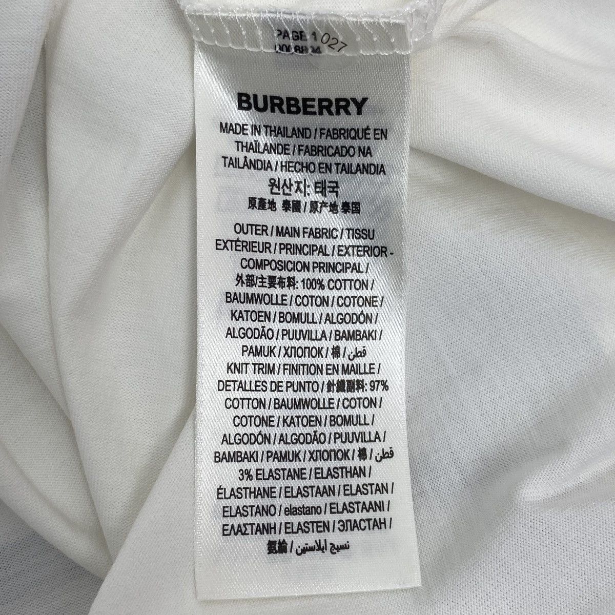 Burberry Burberry Short Sleeve Foam Letter Drop Shoulder K26WX Size US XS / EU 42 / 0 - 6 Thumbnail