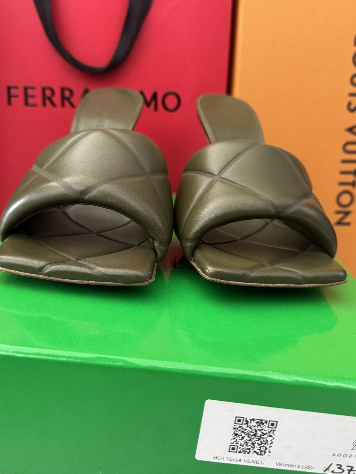 Bottega Veneta Bottega Veneta padded mule green Size US 7.5 / IT 37.5 - 8 Thumbnail