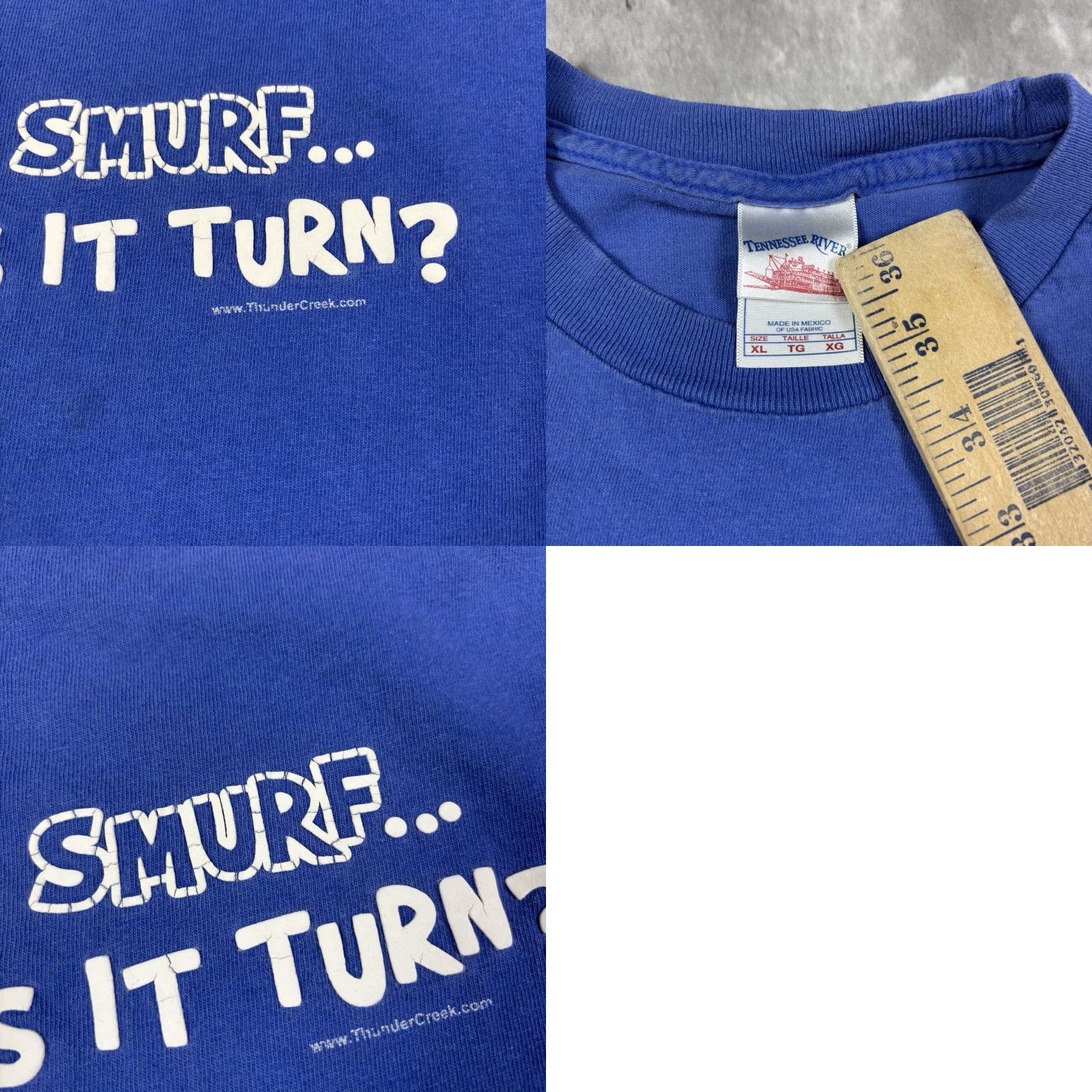 Vintage VINTAGE Alstyle T-Shirt Blue XL Men Short Sleeve Round Neck Funny 80s Cartoon 90s Smurf Quote Text Humor Comedy Size US XL / EU 56 / 4 - 9 Thumbnail