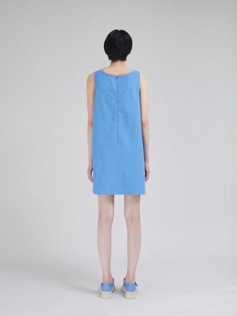 Marni oc11z0525 Midi Dress in Blue Size L / US 10 / IT 46 - 2 Thumbnail