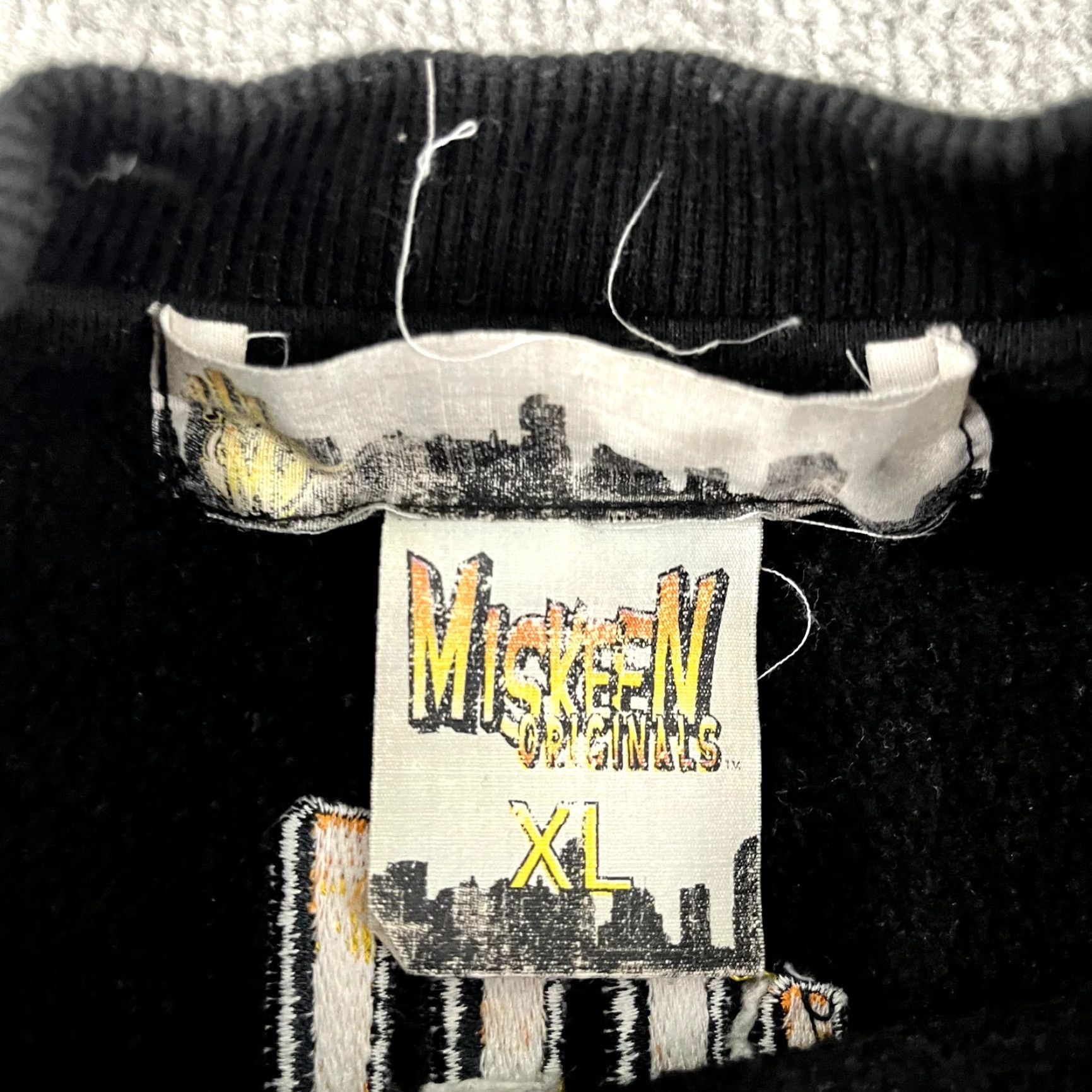 Vintage MISKEEN Sweatshirt Mens XL Black Embroidered Hip Hop Y2K Crewneck Geometric Logo Vintage: No Size US XL / EU 56 / 4 - 3 Thumbnail