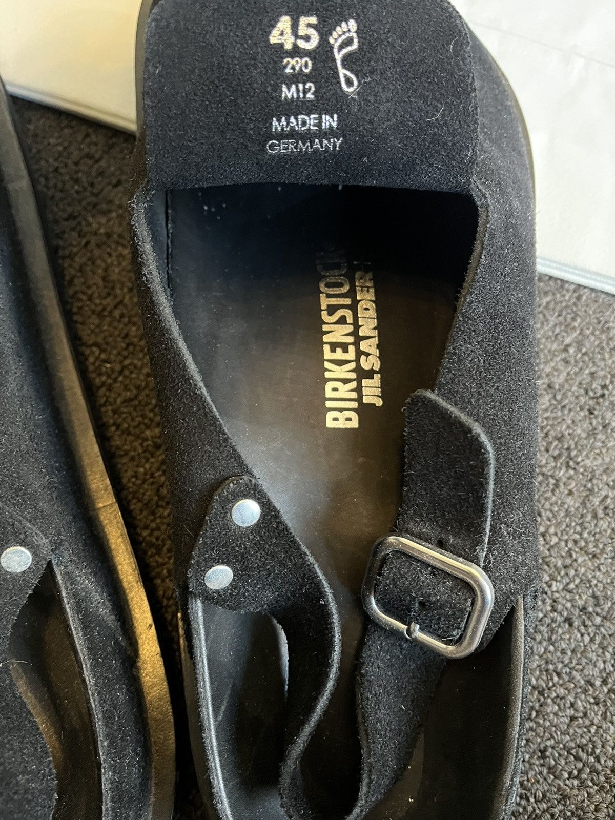 Birkenstock × Jil Sander Jil Sander + Birkenstock Berlin Suede Mule Size US 12 / EU 45 - 2 Thumbnail