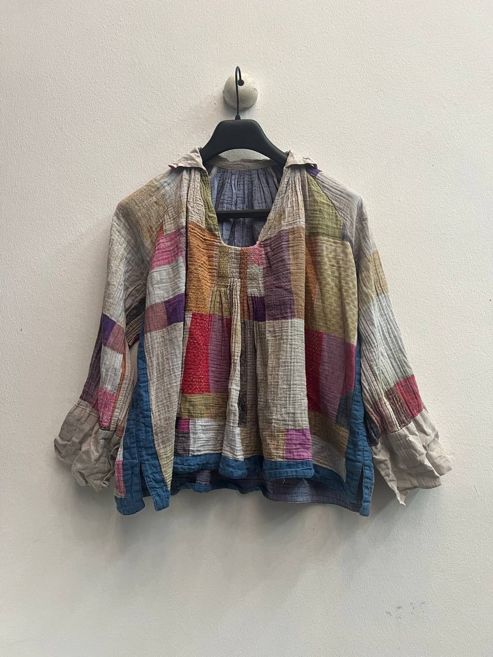 Kapital × Kapital Kountry Kapital Patchwork Ruched Pleated Tunic Top Blouse Size XS / US 0-2 / IT 36-38 - 1 Thumbnail