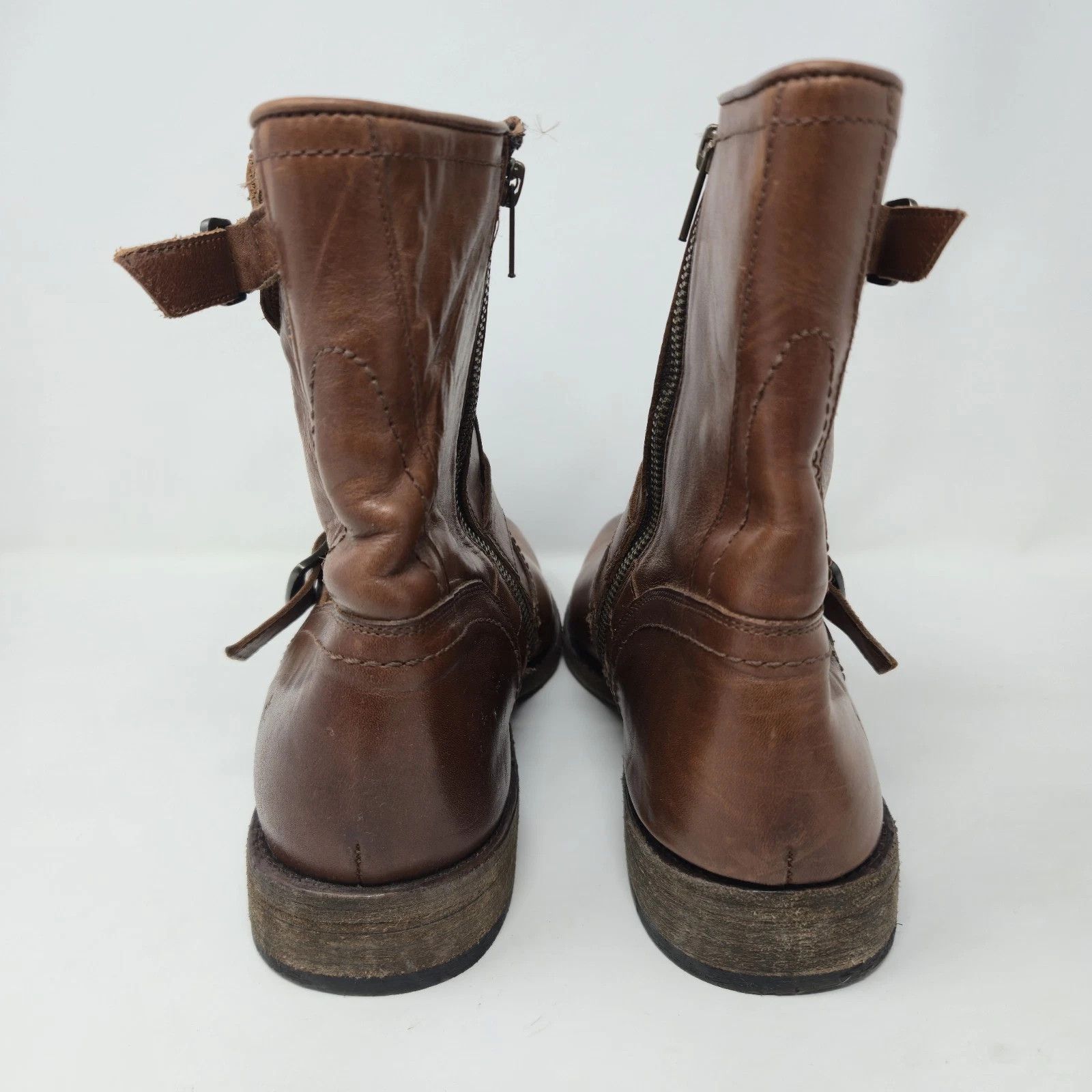 Frye Frye Engineer Boots 10 D Brown Leather Buckle Size US 10 / EU 43 - 7 Thumbnail