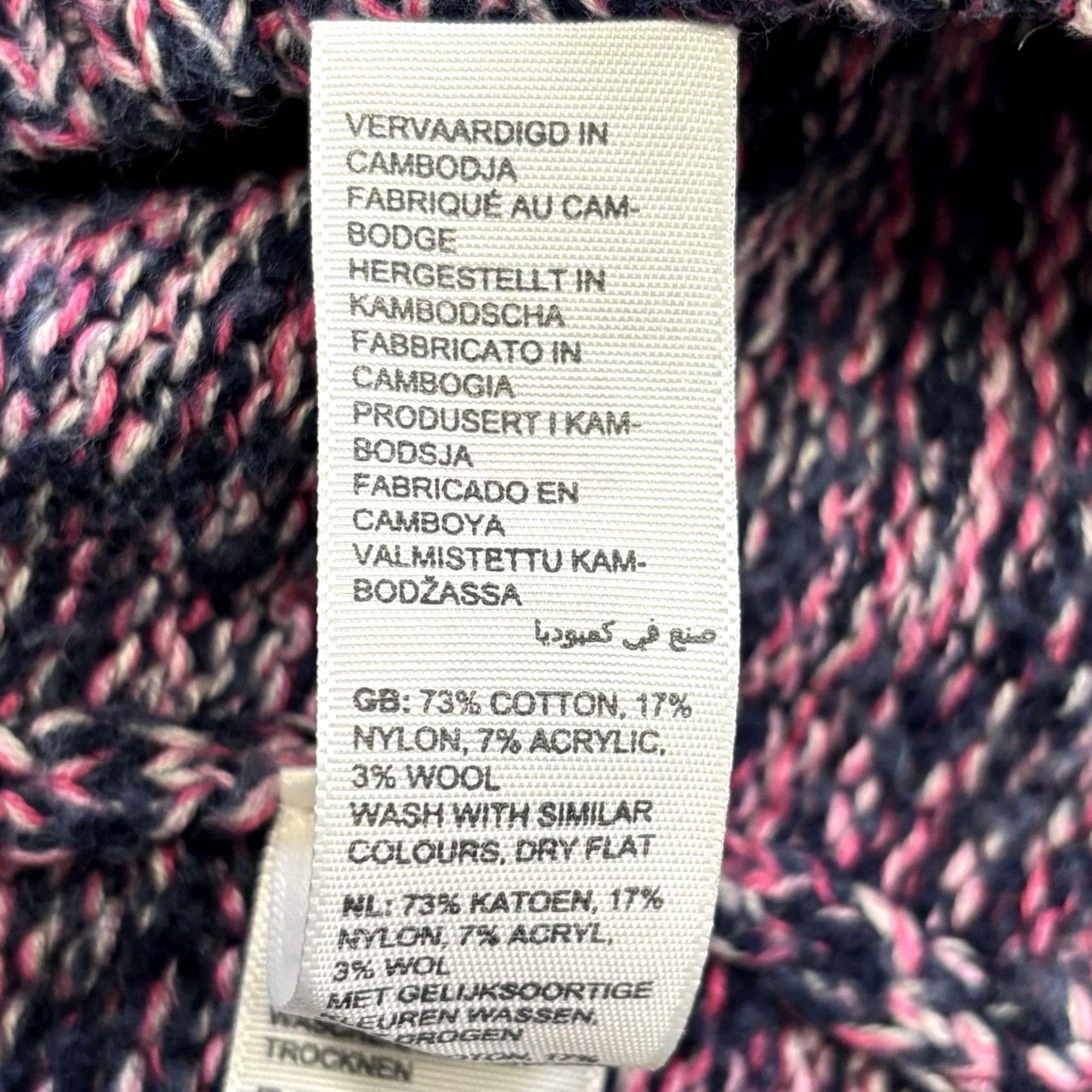 FatFace FatFace Fleur jumper UK12 navy & pink marl Women’s knit Pullover Crew Neck Vgc Size XL / US 12-14 / IT 48-50 - 7 Thumbnail