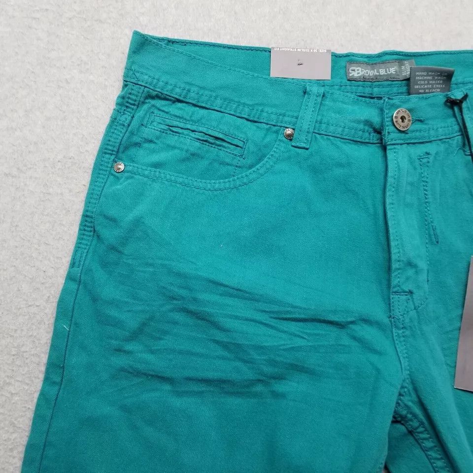 Other Royal Blue Shorts Mens 36 Chino Pockets Slim Casual Cotton Size US 36 / EU 52 - 3 Thumbnail