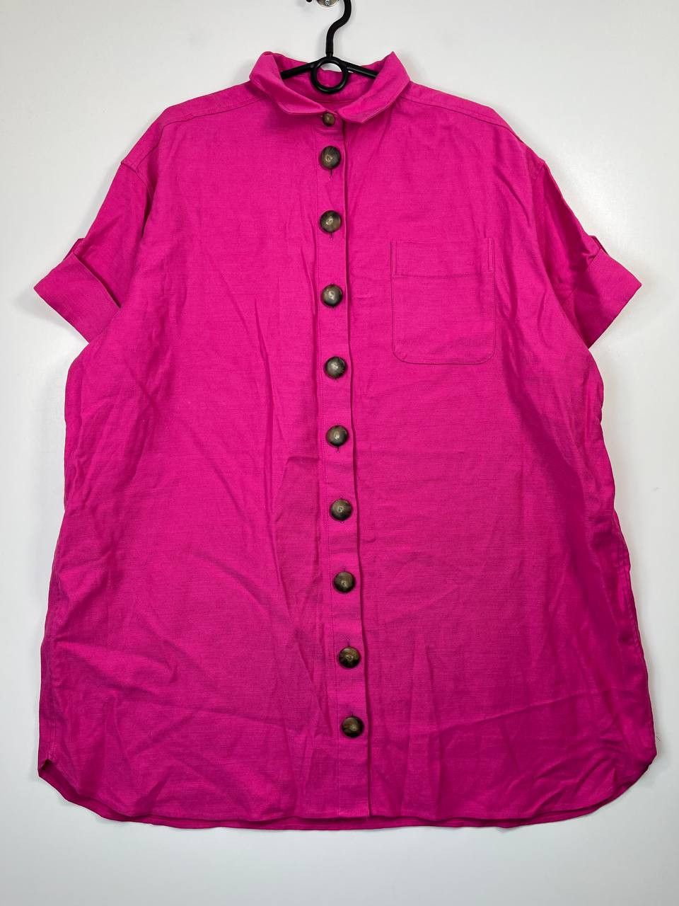 Sezane Sezane Pink Button Up Shirt Viscose Linen Short Sleeve M Size M / US 6-8 / IT 42-44 - 1 Thumbnail