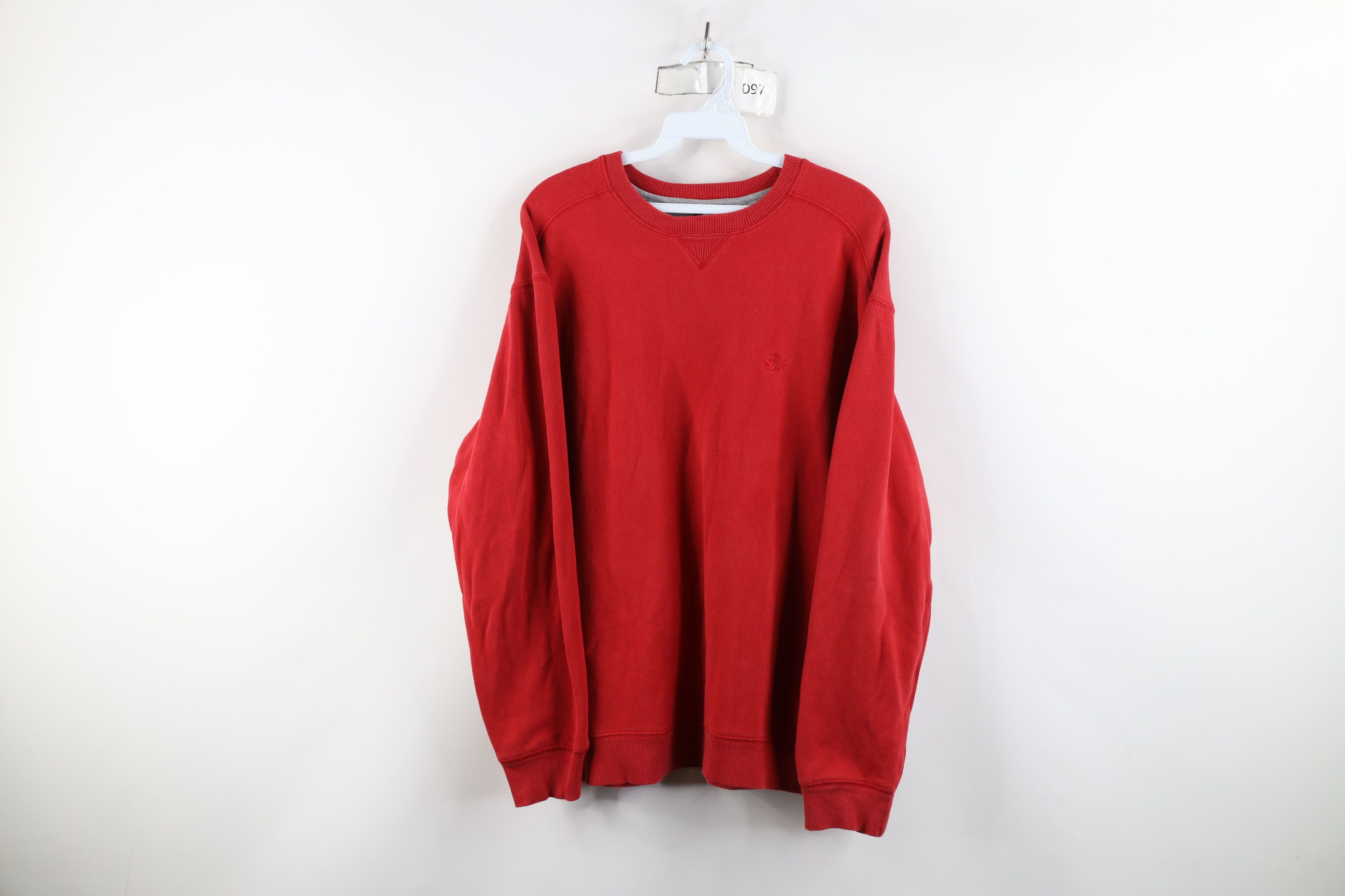 Vintage Starter Faded Blank Crewneck Sweatshirt Red - Main Image