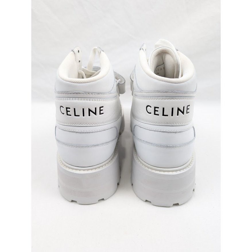 Celine o1rshd1 Calfskin High Sneaker W/ Scratch in Optic White Size US 11 / EU 44 - 19 Thumbnail