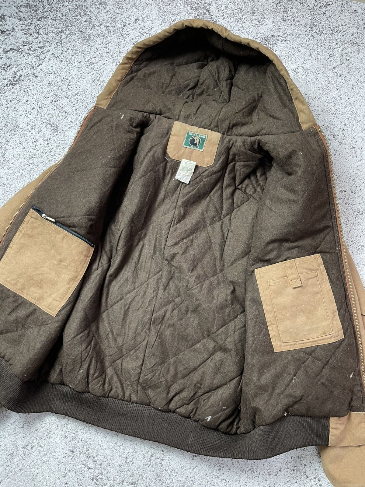 Carhartt Berne Vintage Brown Work Jacket Quilted Hooded Active Jacket Size US L / EU 52-54 / 3 - 9 Thumbnail
