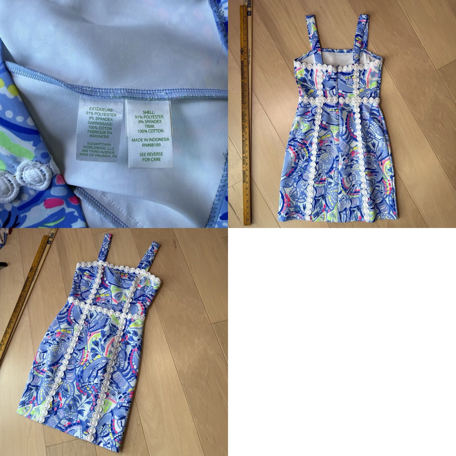 Lilly Pulitzer Lilly Pulitzer Janelle Stretch Shift Dress Women's 2 Blue Paisley Off Shoulder Sleeveless Midi Casual Workwear Party/Cocktail Size XS / US 0-2 / IT 36-38 - 8 Thumbnail