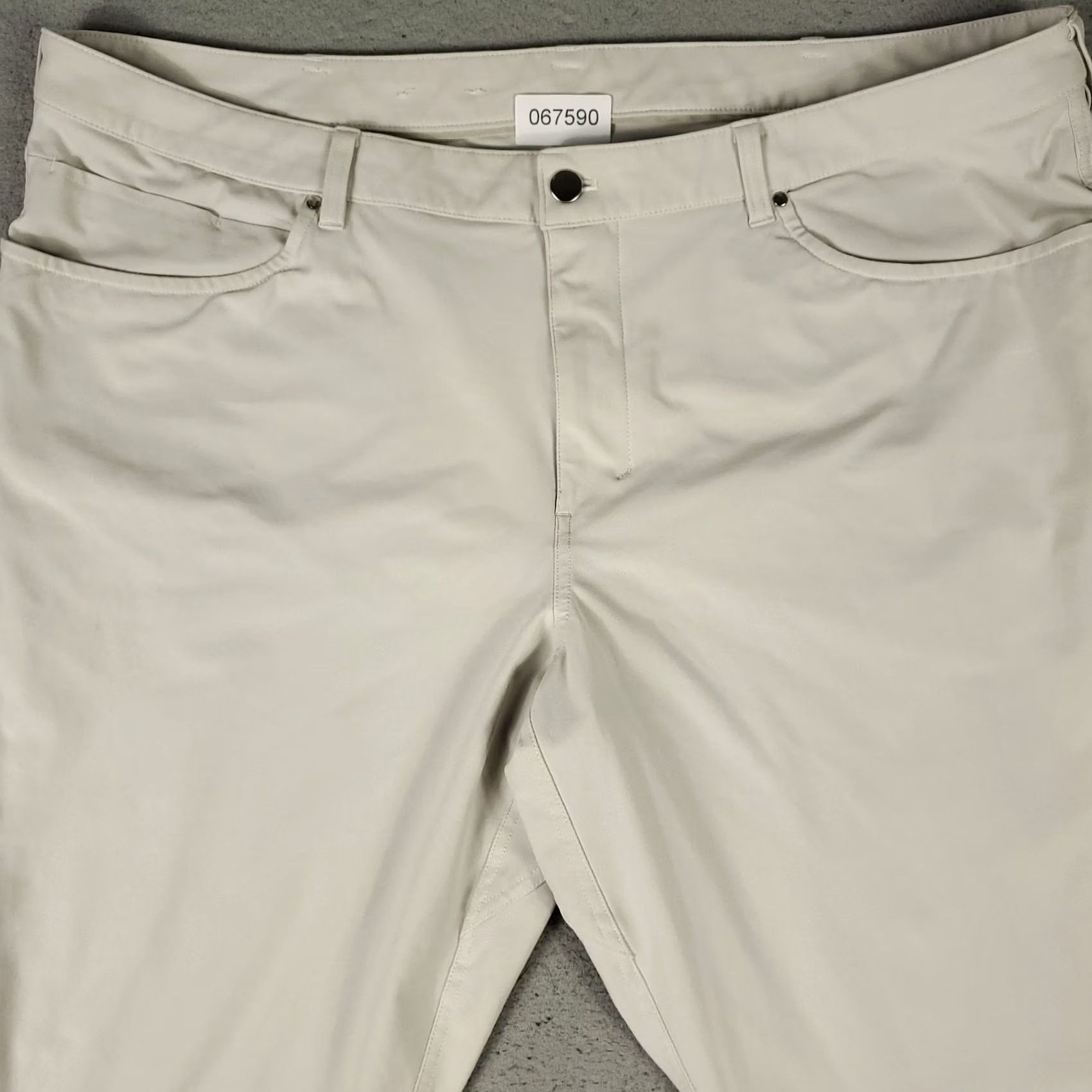 Lululemon Lululemon Pants Mens 42x27 Commission Straight 5-Pocket Chino Trousers Beige Regular 42in Knit Polyester Solid Slant 5-Pocket Style: Chino Mens Size US 42 / EU 58 - 2 Thumbnail