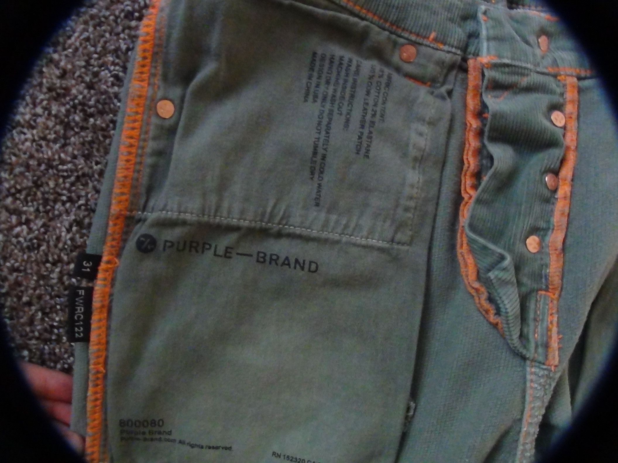 Purple Brand Purple Brand, Mens Forest Wash Repair Skinny Slim Fit Size US 31 - 7 Thumbnail