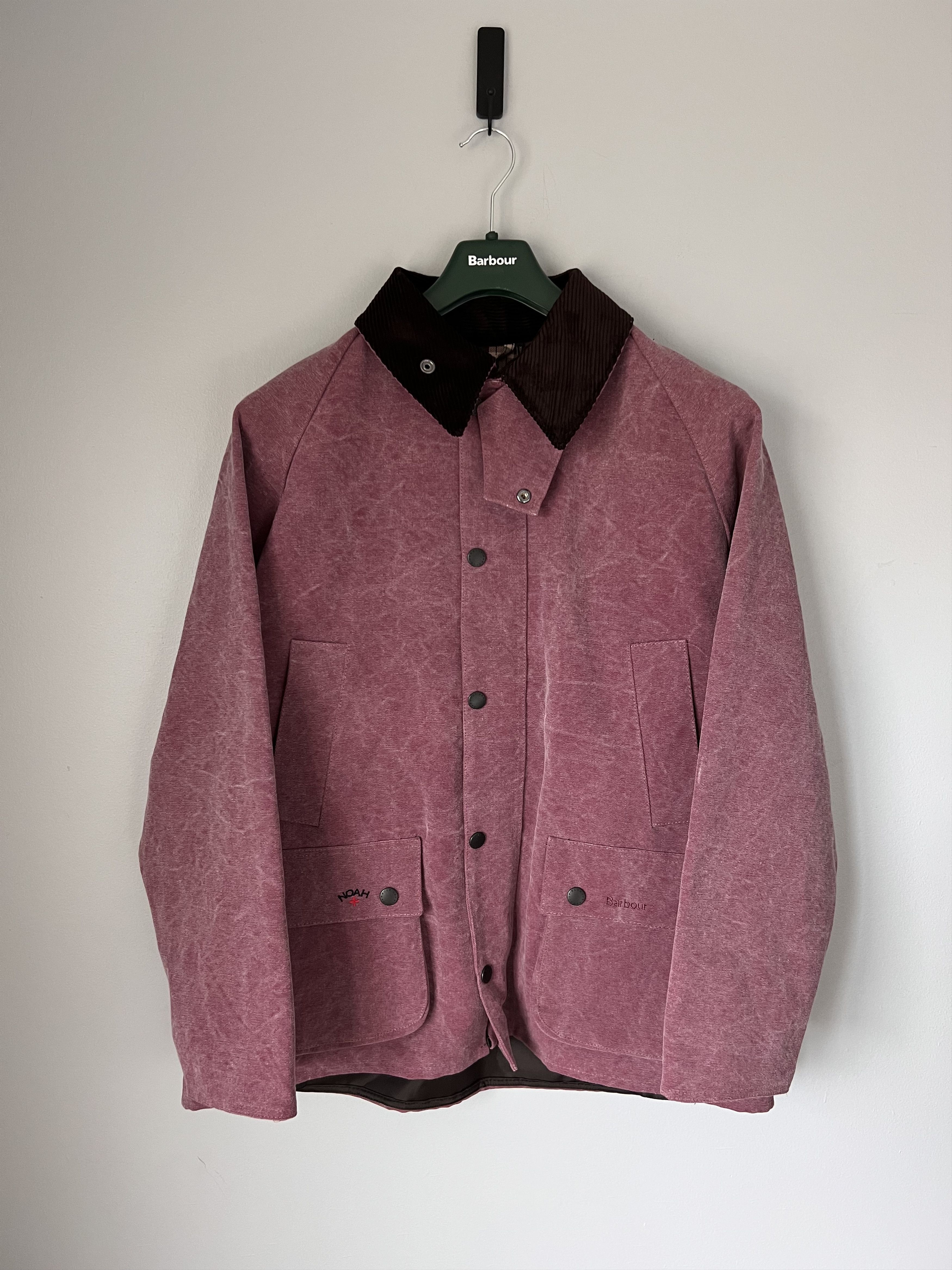 Barbour × Noah Noah Barbour Cotton Bedale Jacket in Pomegranate 