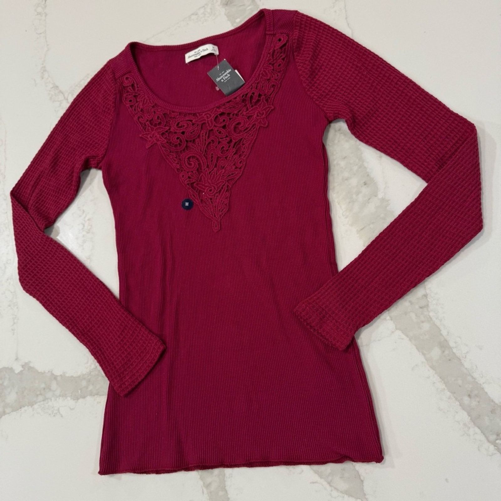Abercrombie & Fitch Y2K Abercrombie & Fitch NWT WaffleKnit Thermal Women M Bella Size M / US 6-8 / IT 42-44 - 2 Thumbnail