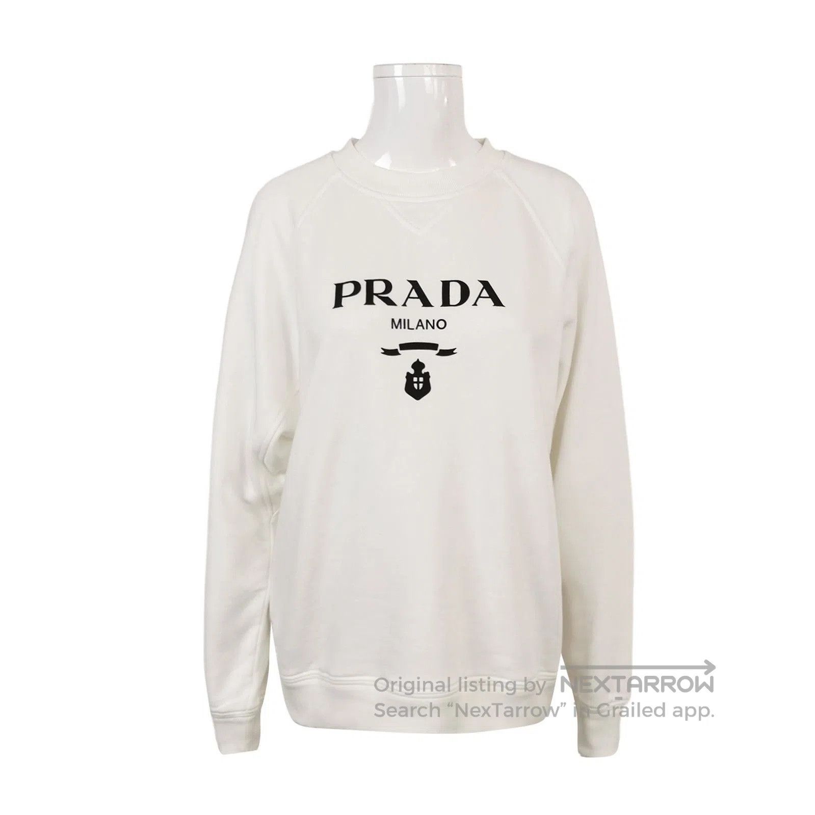 Prada Cotton Logo Sweatshirt in Size S .
