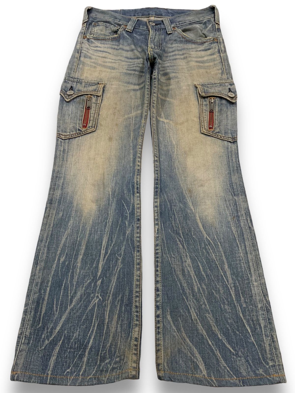 Levi's Vintage 90s Levis 707 Mud Wash Flare Bootcut Cargo Jeans Size US 32 / EU 48 - 1 Thumbnail