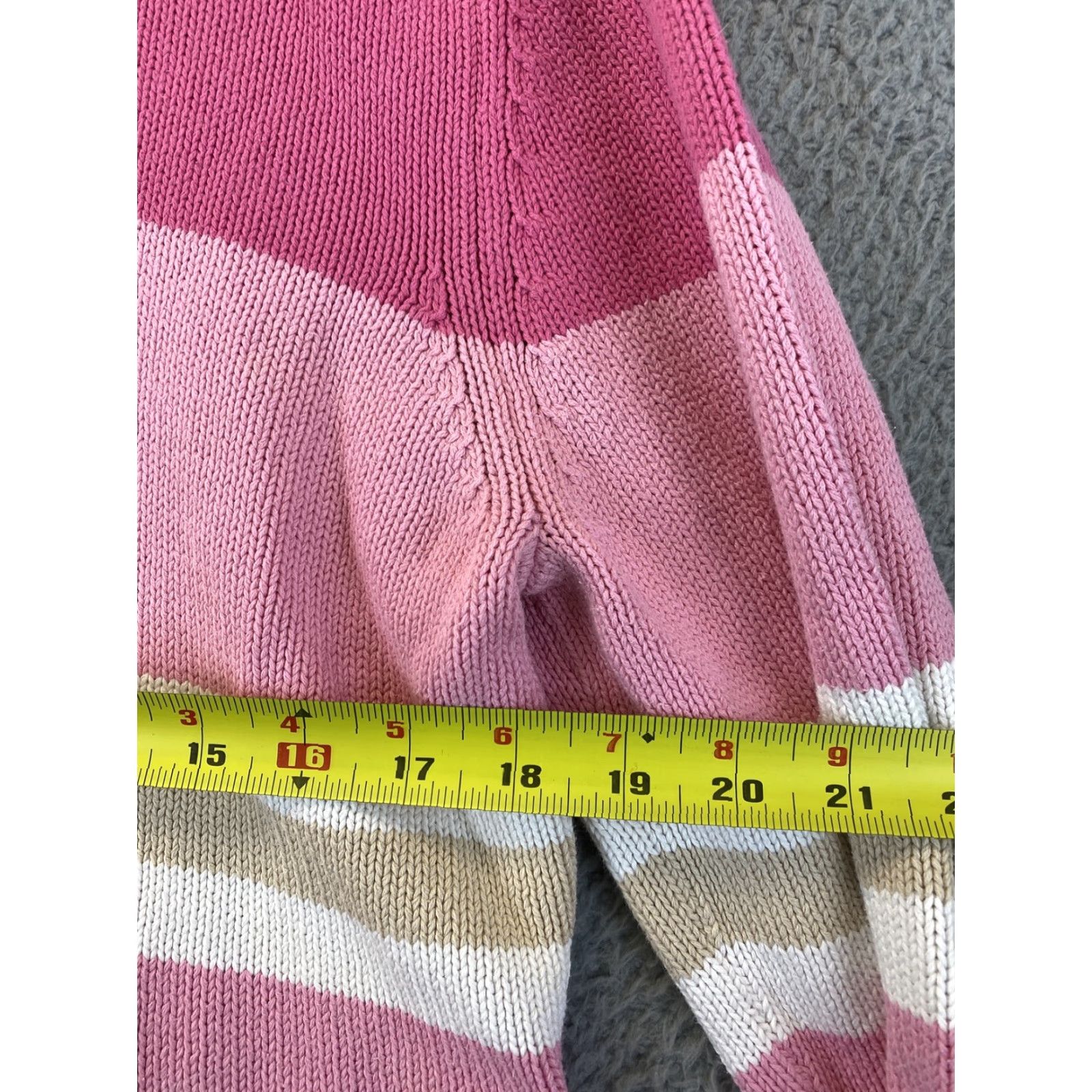 Croft & Barrow Croft & Barrow Women's Large Pink Red White Cable Knit Pullover Sweater / 62-11 Size L / US 10 / IT 46 - 3 Thumbnail