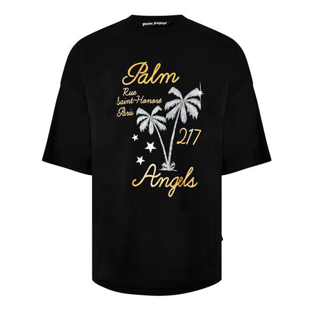 image of Palm Angels O1G2R1Mq0524 T-Shirts In Black & Multi, Men's (Size Large)