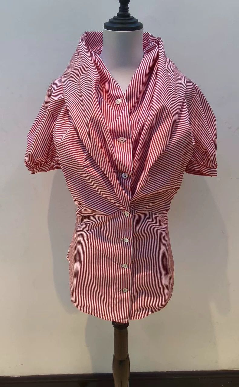 Vivienne Westwood Vivienne Westwood Red Striped Short Sleeve Shirt - dmc Size US L / EU 52-54 / 3 - 1 Thumbnail