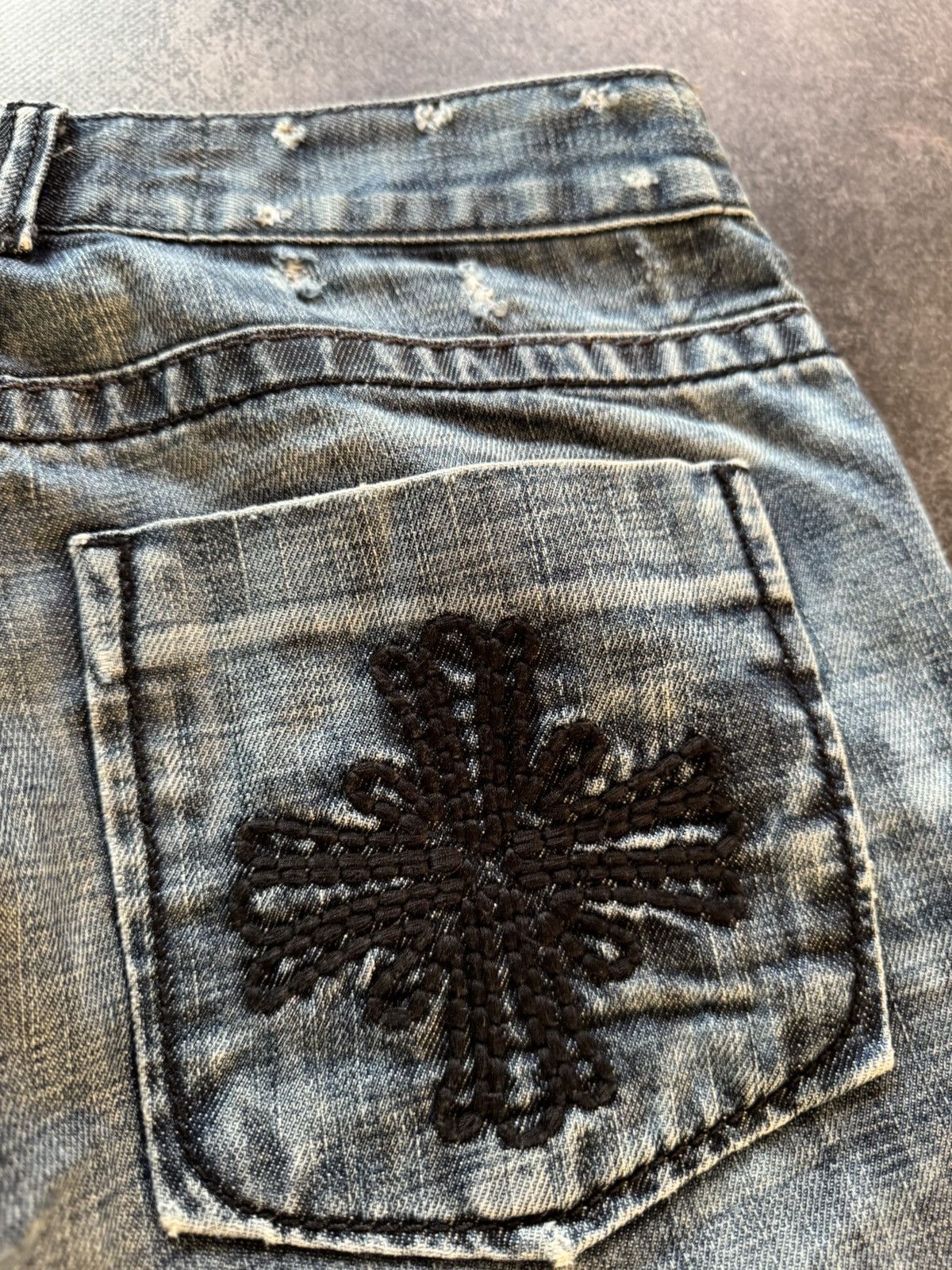 Vintage Philipp Plein Embroidered Pocket Flared Jeans