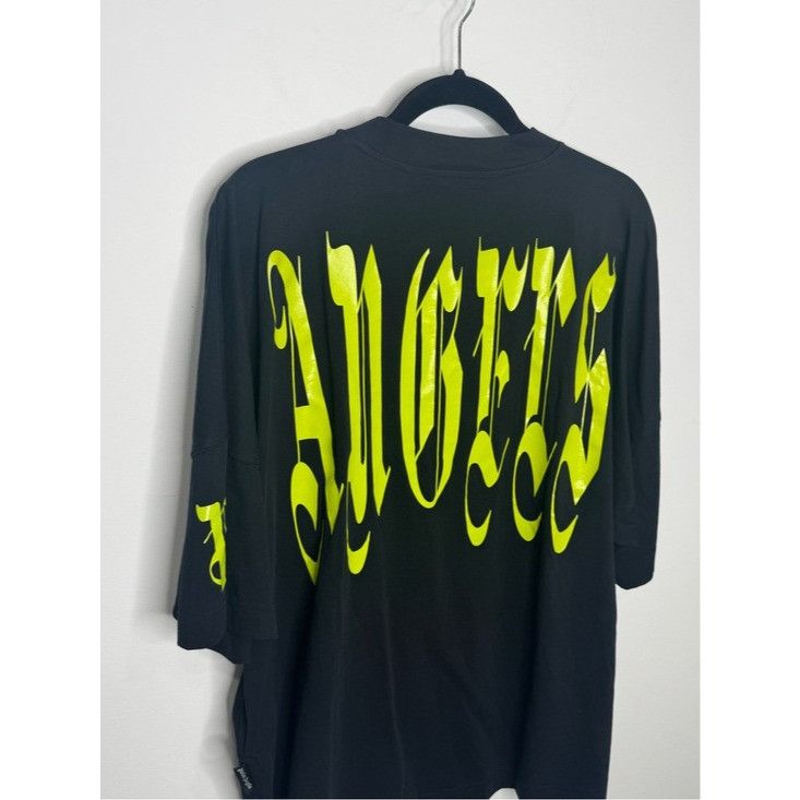 Palm Angels Palm Angels Gothic Logo T-Shirt Black Neon Green Men’s L Size US L / EU 52-54 / 3 - 3 Thumbnail