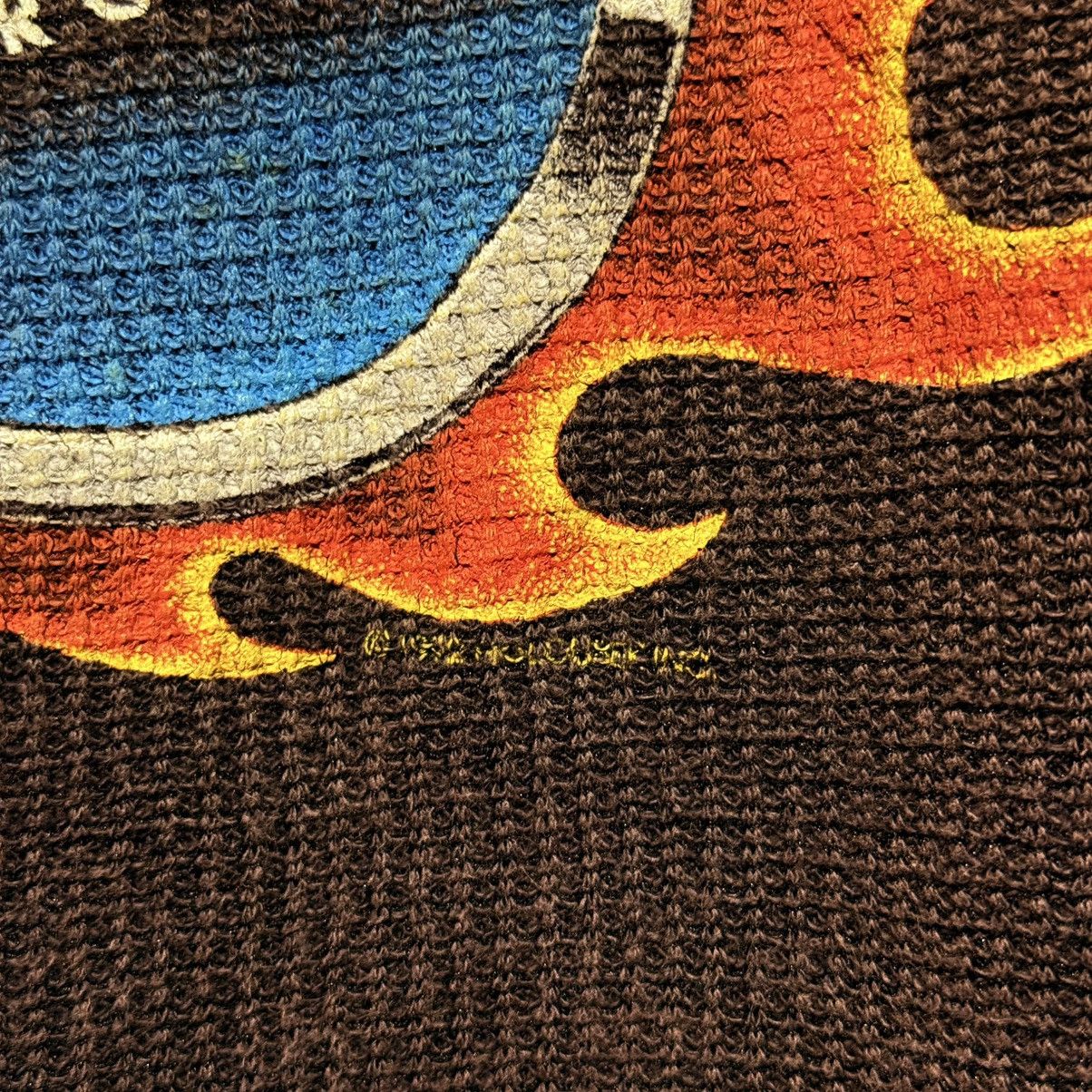 Harley Davidson VTG 1992 Harley Davidson Flame Thermal Waffle Knit Holoubek Size US L / EU 52-54 / 3 - 9 Thumbnail