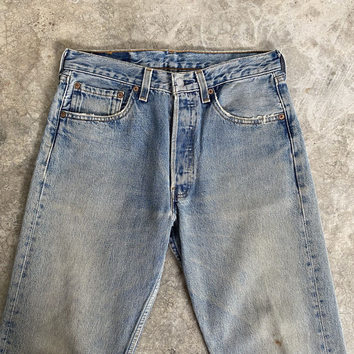 Levi's Vintage 1995 Levis 501 Faded Muddy Blue Denim Jeans Size US 30 / EU 46 - 11 Thumbnail
