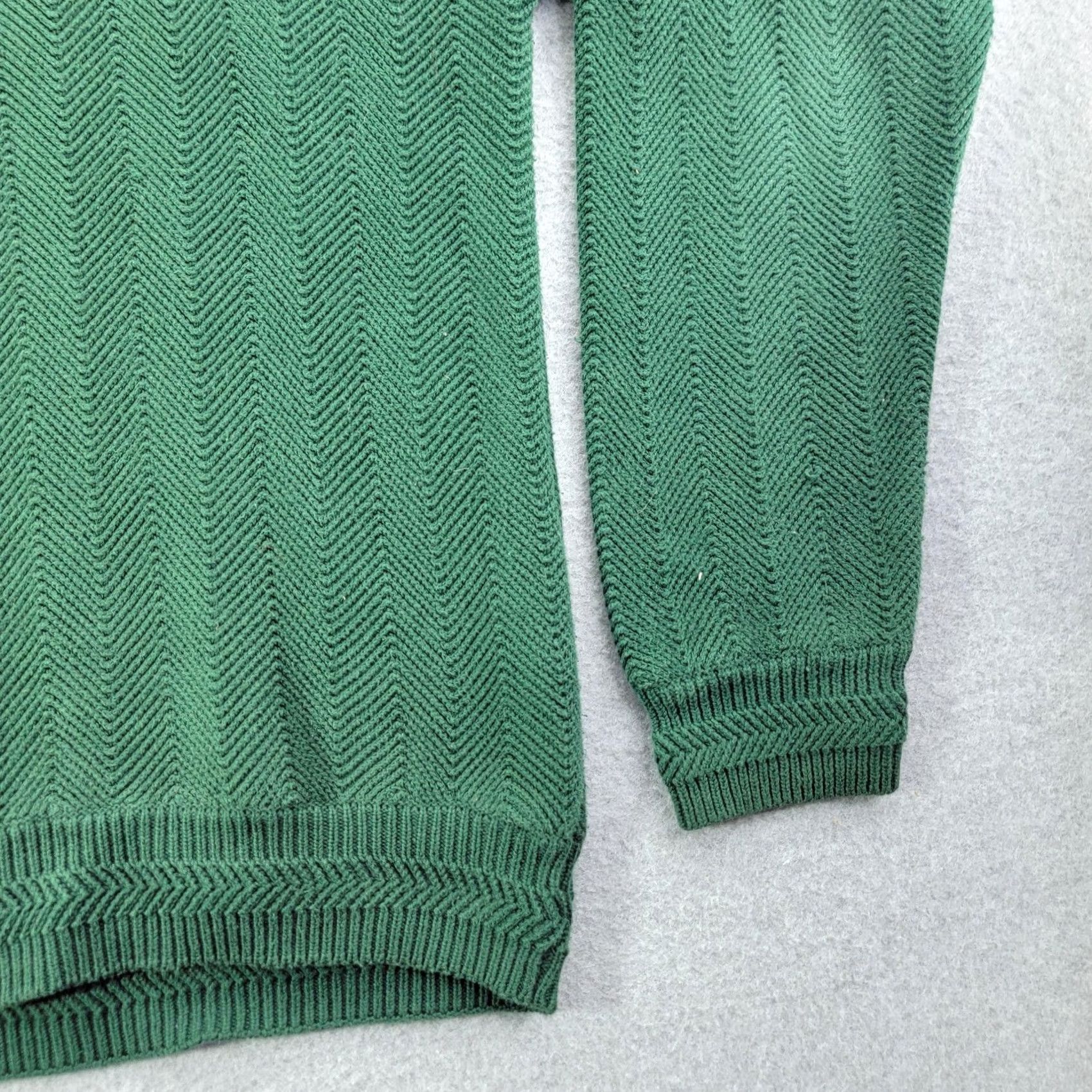 Ralph Lauren Chaps Ralph Lauren Sweater Mens Large Green Herringbone Crew Neck Pullover Logo Size US L / EU 52-54 / 3 - 3 Thumbnail