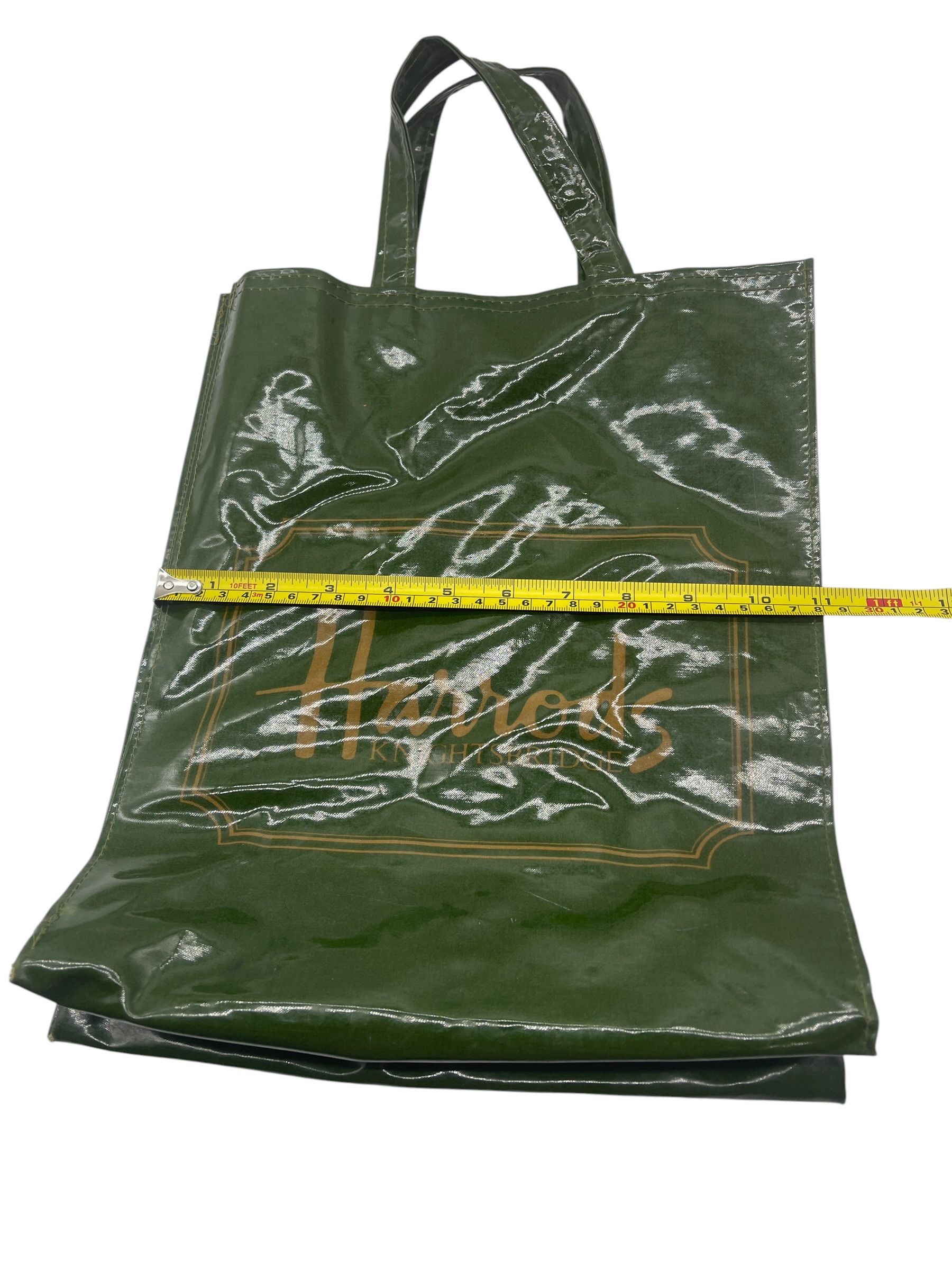 Harrods Vintage Harrods Knightsbridge Green PVC Vinyl Shopper Tote Size ONE SIZE - 13 Thumbnail