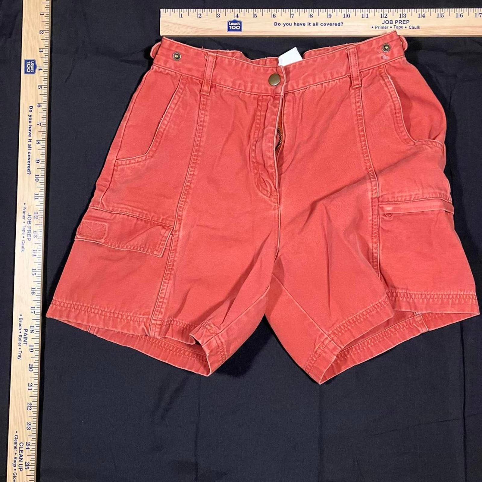 Woolrich Woolen Mills Woolrich Red Orange Canvas Cargo Shorts Size 30" / US 8 / IT 44 - 2 Preview