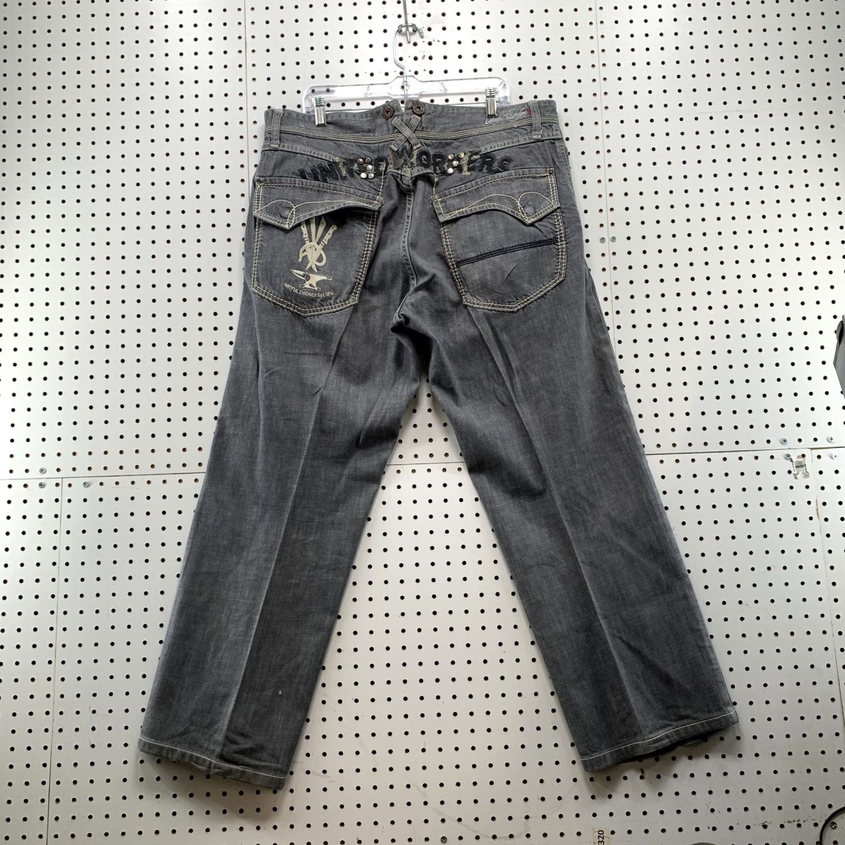 Denime VINTAGE Artful Dodger Denim Jeans Men 42 40x32 Gray Distressed Y2K Style Size US 42 / EU 58 - 2 Thumbnail