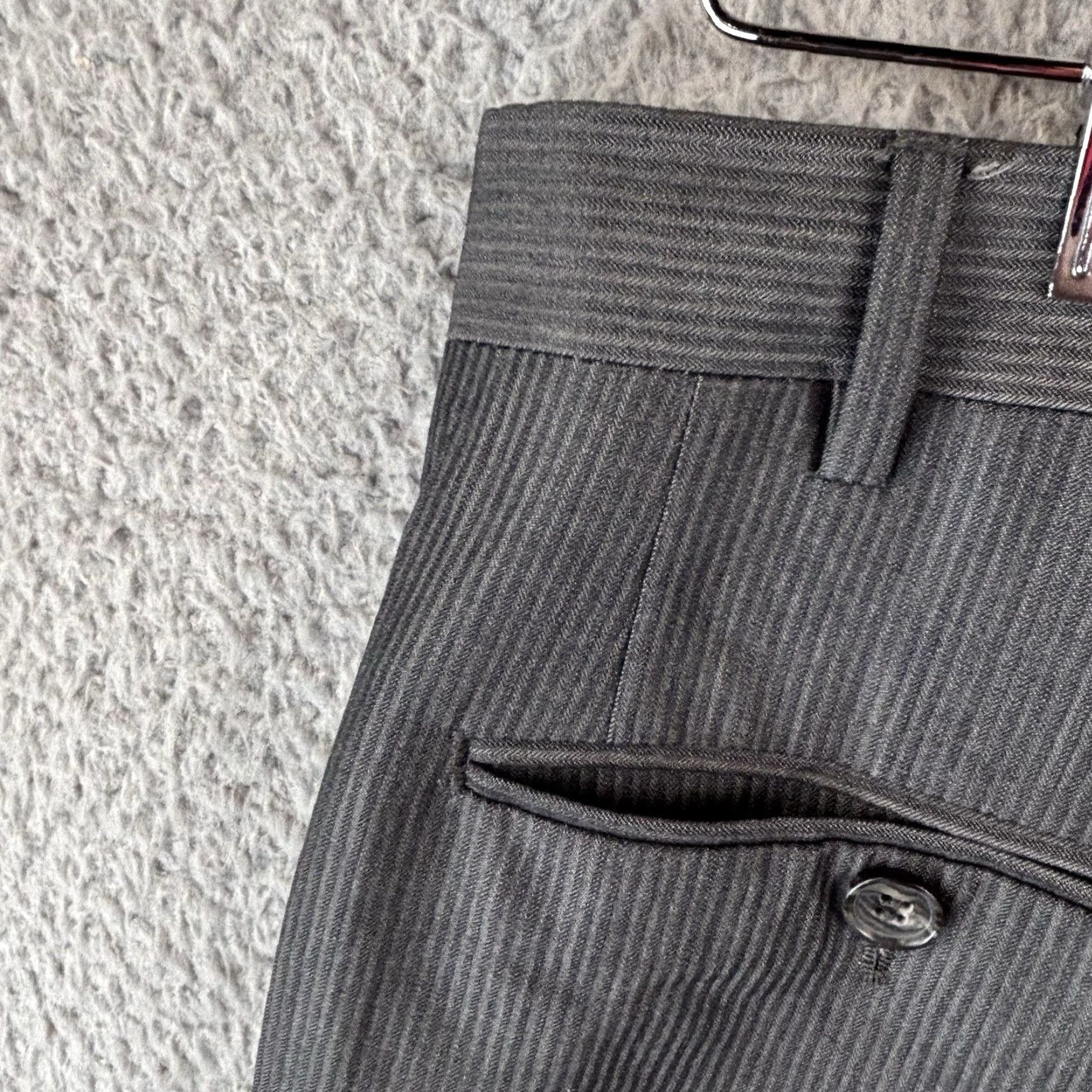 Canali Canali Dress Pants Mens 34x28 Gray Stripe Flat Front Wool Slacks Made Italy Pants Regular Mens Gray Wool Slacks Size US 34 / EU 50 - 5 Thumbnail