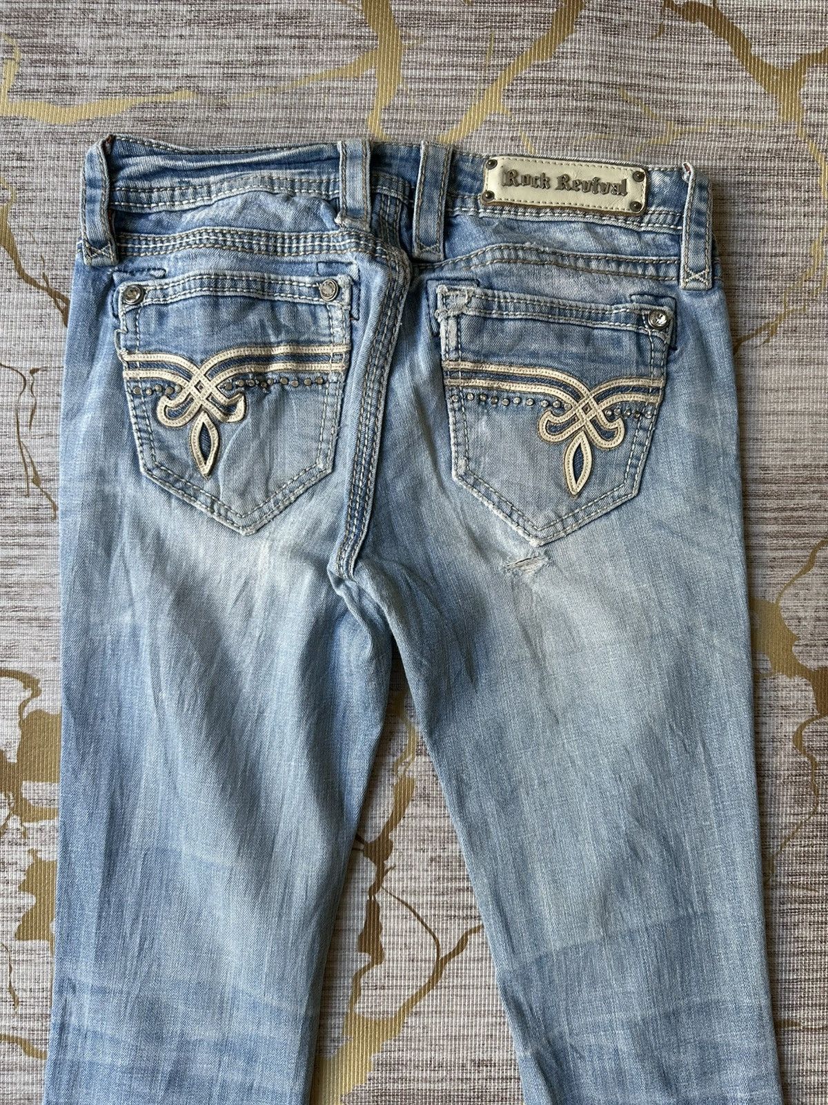 Rock Revival FLARE Rock Revival Distressed Jeans Size 28" / US 6 / IT 42 - 14 Thumbnail