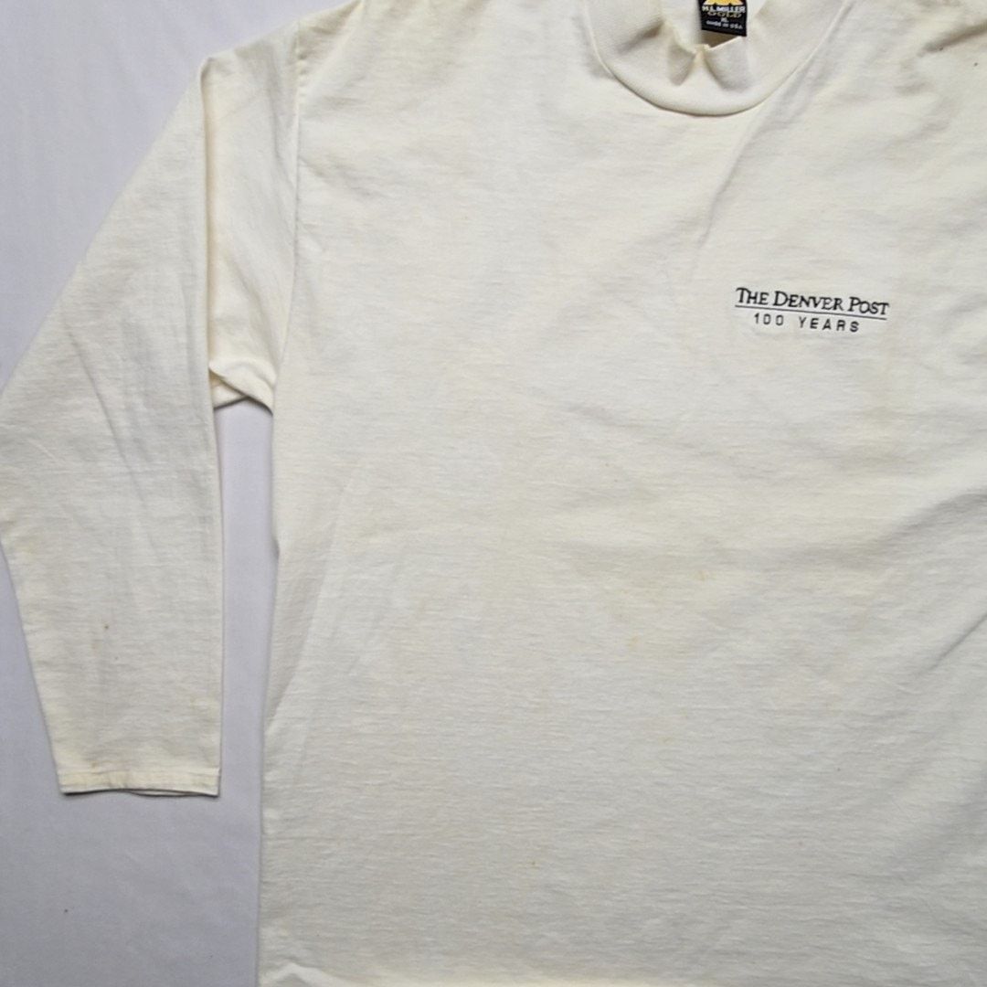 Vintage Vintage Denver Post Shirt Long Sleeve XL Mock Neck Tee Size US XL / EU 56 / 4 - 3 Thumbnail